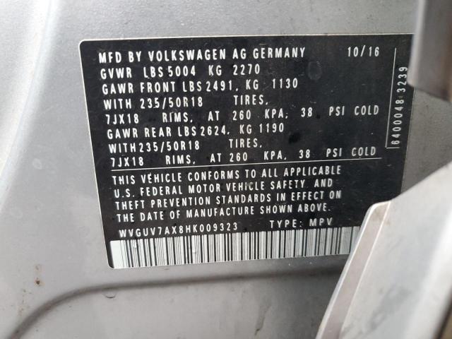 2017 VOLKSWAGEN TIGUAN WOL - WVGUV7AX8HK009323