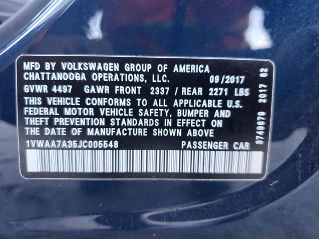 2018 VOLKSWAGEN PASSAT S - 1VWAA7A35JC005548