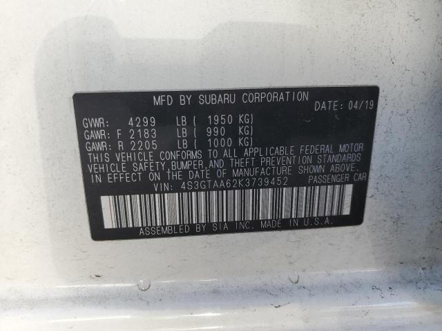 2019 SUBARU IMPREZA - 4S3GTAA62K3739452