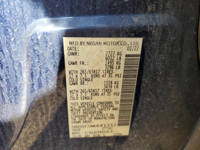 2022 NISSAN FRONTIER S 1N6ED1FJ0NN645352