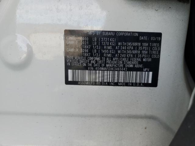 VIN 4S4WMAFDXK3465042 2019 SUBARU ASCENT no.14