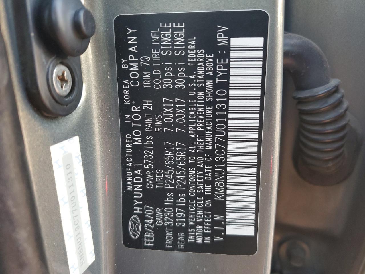 Lot #3037920030 2007 HYUNDAI VERACRUZ G