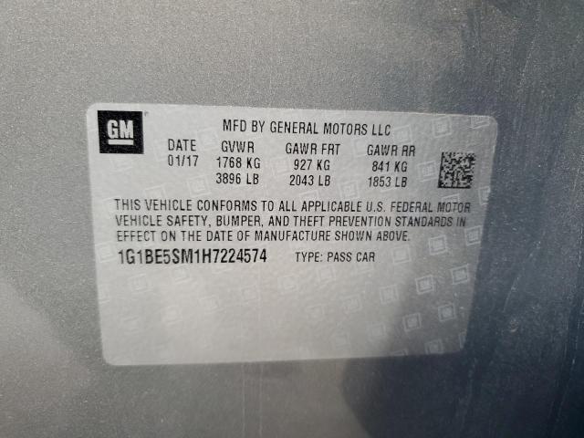 2017 CHEVROLET CRUZE LT - 1G1BE5SM1H7224574