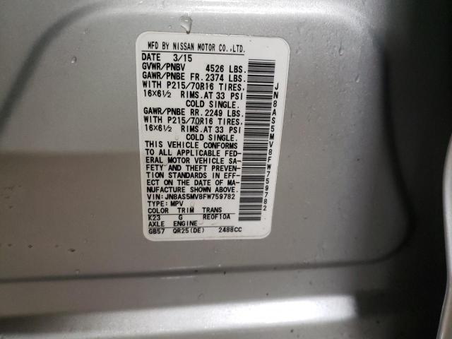 2015 NISSAN ROGUE SELE - JN8AS5MV8FW759782