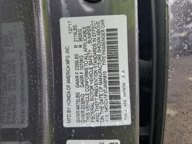 VIN 1HGCV1F37JA066810 2018 HONDA ACCORD no.12