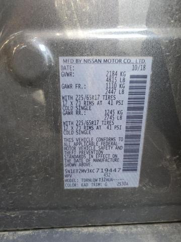 2019 NISSAN ROGUE SV H - 5N1ET2MV3KC719447