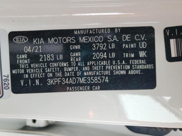 2021 KIA FORTE GT L - 3KPF34AD7ME358574