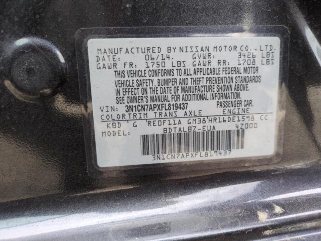 VIN 3N1CN7APXFL819437 2015 NISSAN VERSA no.13