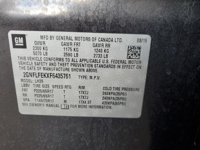 2015 CHEVROLET EQUINOX LT - 2GNFLFEKXF6435761