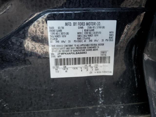 2020 FORD EDGE ST - 2FMPK4APXLBA84063