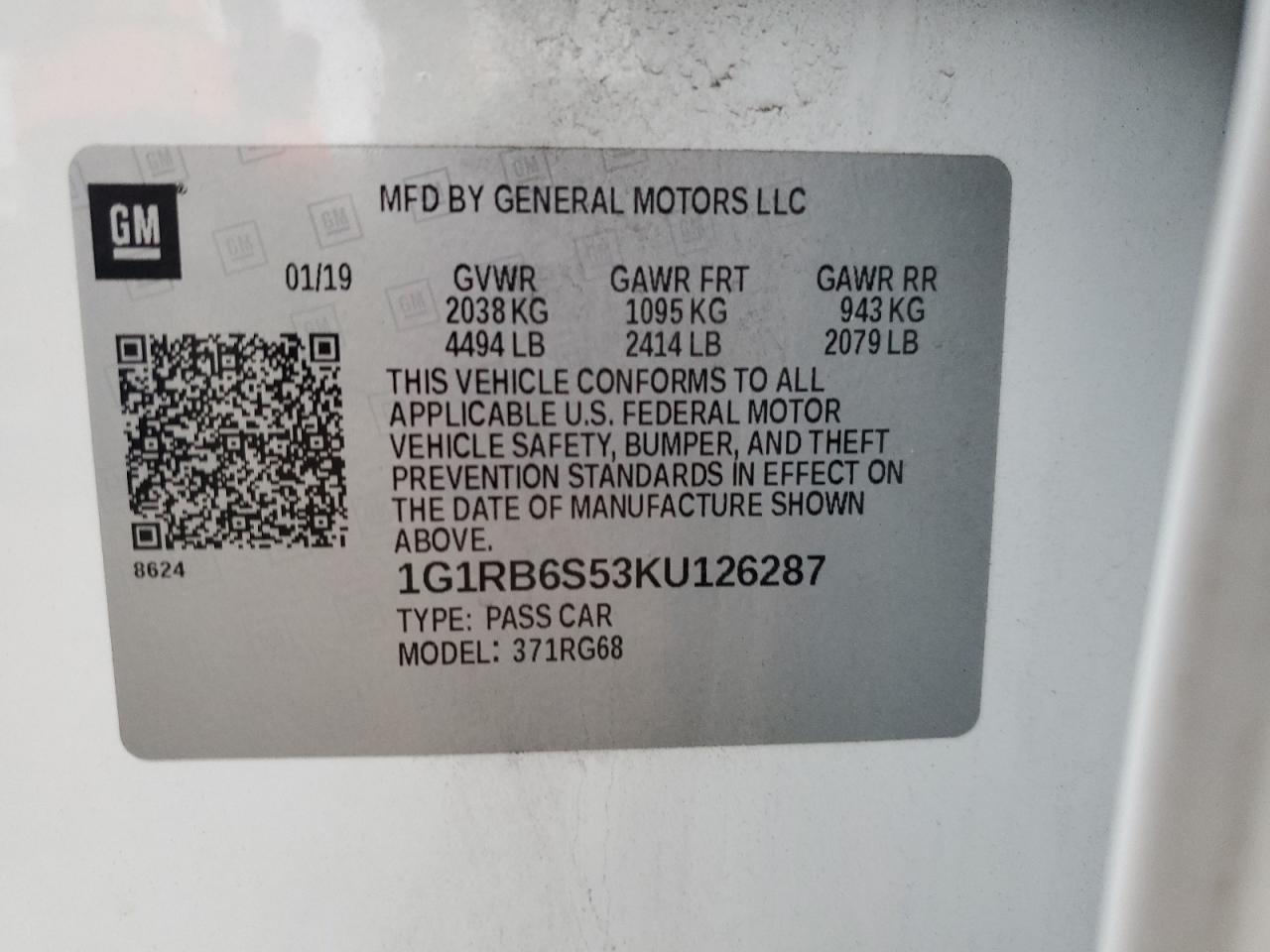 Lot #3030695102 2019 CHEVROLET VOLT PREMI