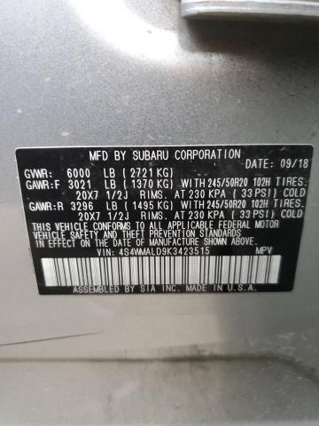 2019 SUBARU ASCENT LIM - 4S4WMALD9K3423515