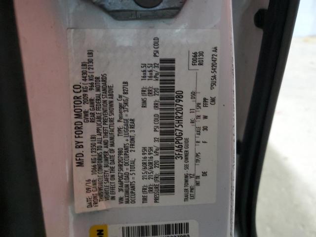 2017 FORD FUSION S - 3FA6P0G75HR207980