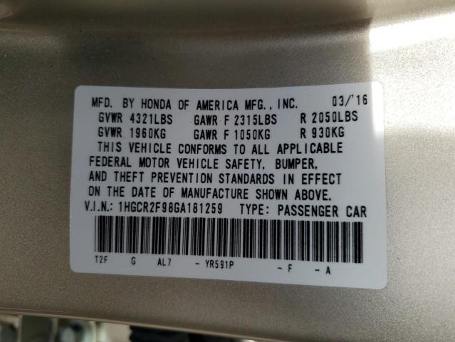 2016 HONDA ACCORD EXL - 1HGCR2F98GA181259