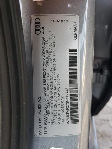 2016 AUDI A6 PREMIUM - WAUGFAFC7GN112745