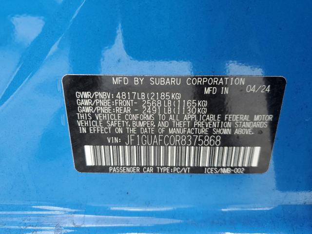 VIN JF1GUAFC0R8375868 2024 SUBARU IMPREZA no.12