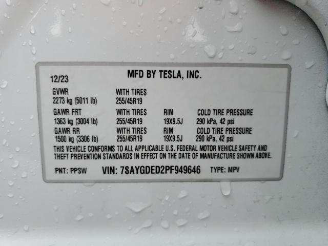 2023 TESLA MODEL Y - 7SAYGDED2PF949646