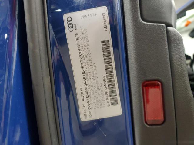 2019 AUDI A5 PRESTIG WAUFNCF59KA010682