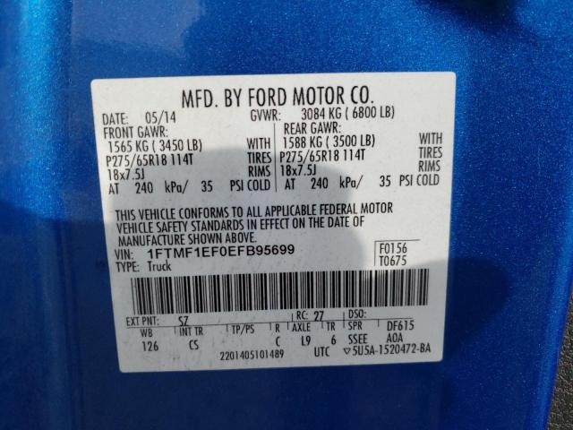 VIN 1FTMF1EF0EFB95699 2014 FORD ALL MODELS no.12