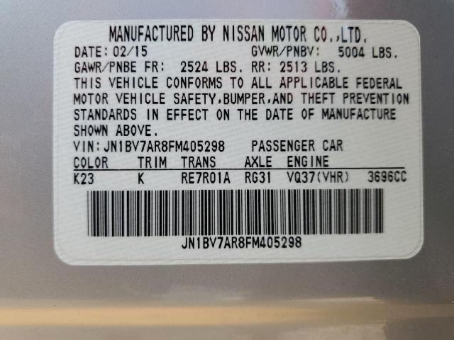 2015 INFINITI Q50 BASE - JN1BV7AR8FM405298