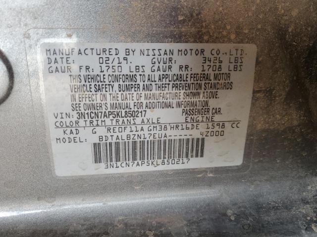 2019 NISSAN VERSA S - 3N1CN7AP5KL850217
