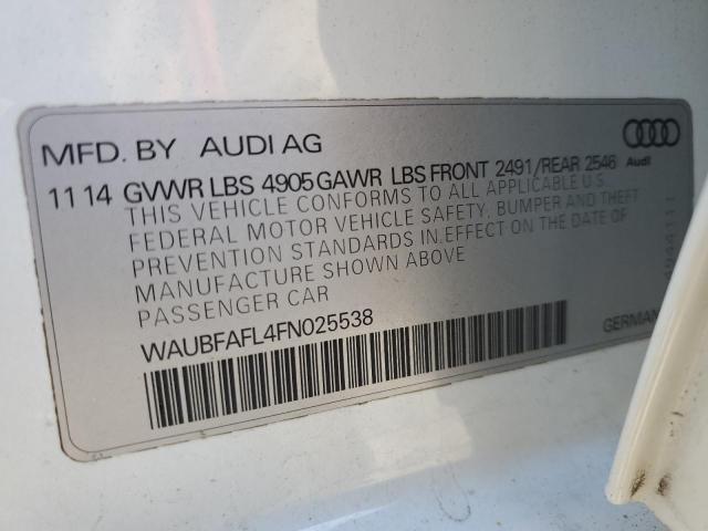 2015 AUDI A4 PREMIUM - WAUBFAFL4FN025538