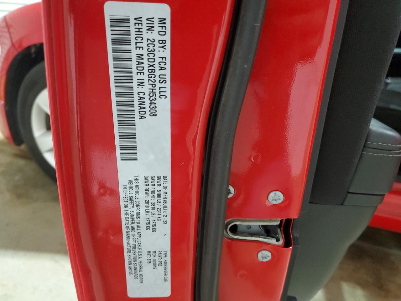 2c3cdxbg2ph534308 - 2023 dodge charger - #84017644