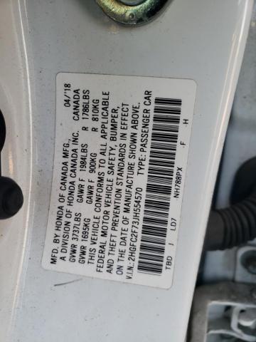 2018 HONDA CIVIC EX - 2HGFC2F73JH554570