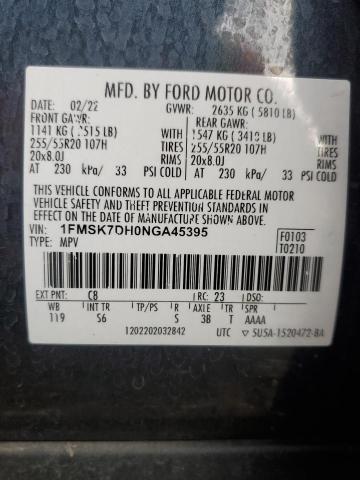 2022 FORD EXPLORER X - 1FMSK7DH0NGA45395