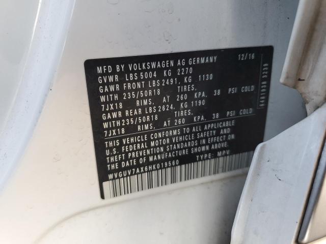 2017 VOLKSWAGEN TIGUAN SPO WVGUV7AX6HK019560