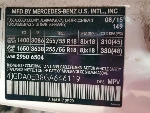 VIN 4JGDA0EB8GA646119 2016 MERCEDES-BENZ GLE-CLASS no.13