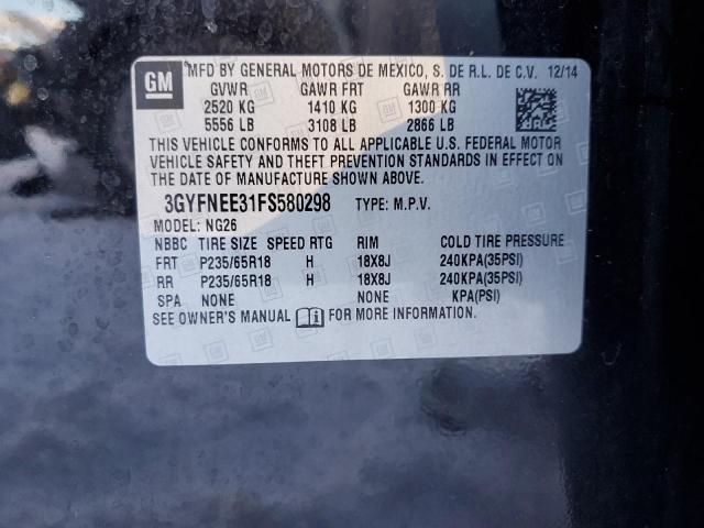 2015 CADILLAC SRX LUXURY - 3GYFNEE31FS580298