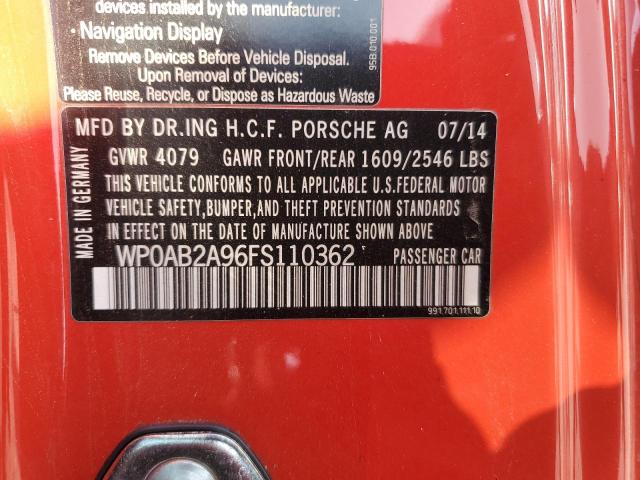 2015 PORSCHE 911 CARRER - WP0AB2A96FS110362
