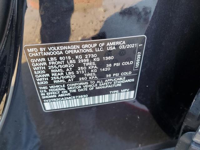 2021 VOLKSWAGEN ATLAS SEL - 1V2TR2CA2MC573830