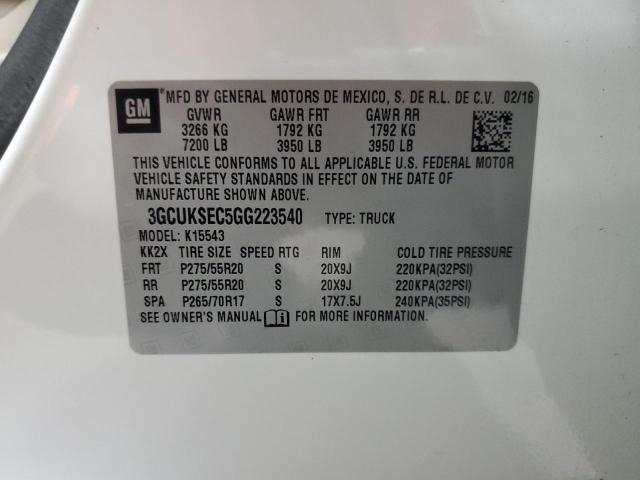 2016 CHEVROLET SILVERADO - 3GCUKSEC5GG223540