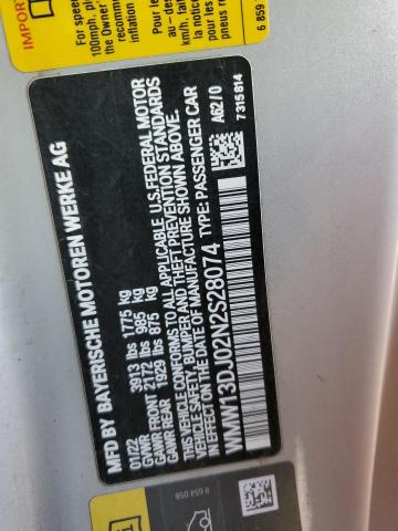 2022 MINI COOPER SE WMW13DJ02N2S28074