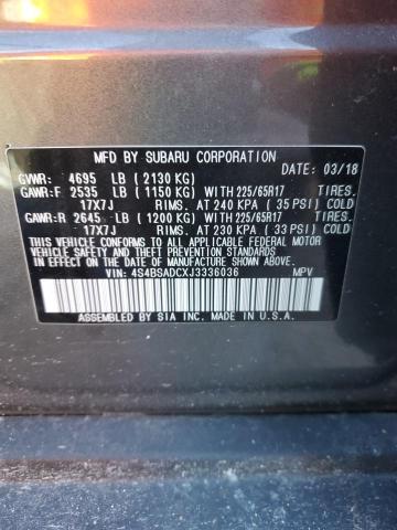 2018 SUBARU OUTBACK 2. - 4S4BSADCXJ3336036