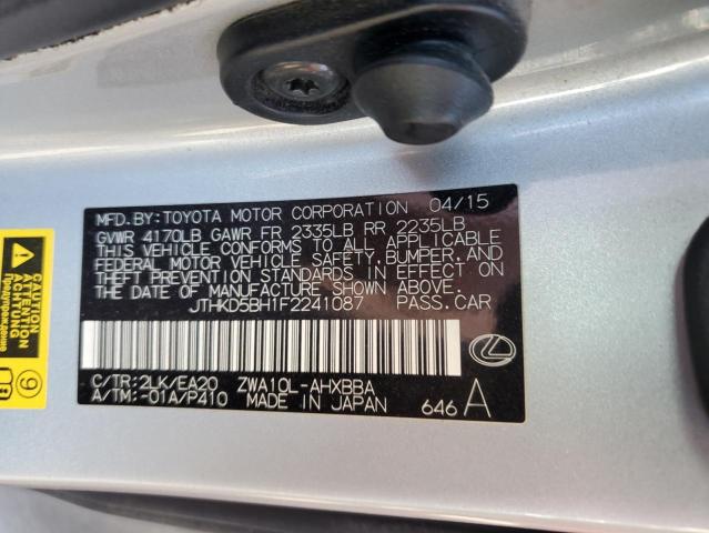 2015 LEXUS CT 200 JTHKD5BH1F2241087