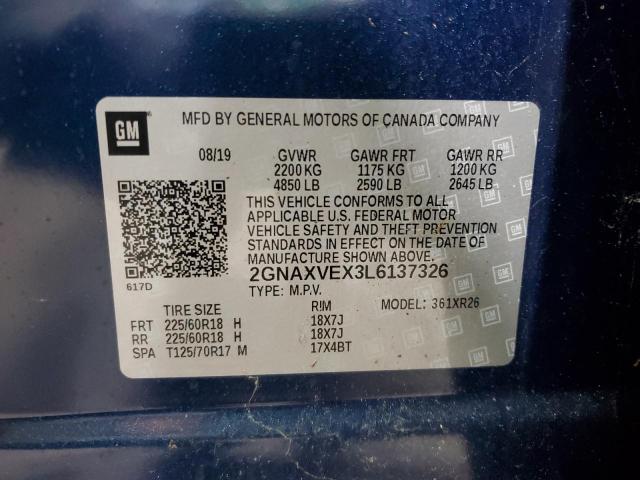 2020 CHEVROLET EQUINOX LT - 2GNAXVEX3L6137326