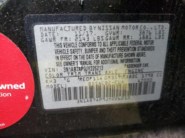 2018 NISSAN SENTRA S 3N1AB7AP9JY226213