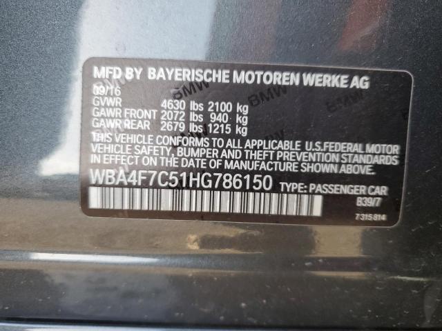 VIN WBA4F7C51HG786150 2017 BMW 4 SERIES no.12