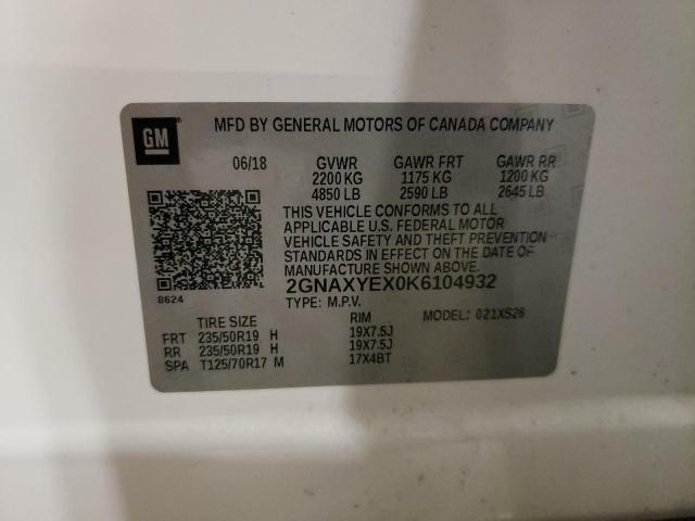 2019 CHEVROLET EQUINOX PR - 2GNAXYEX0K6104932