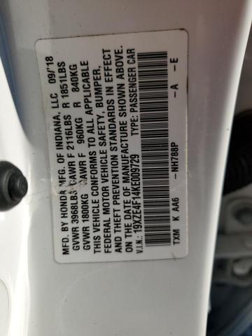 2019 HONDA INSIGHT LX 19XZE4F14KE009729
