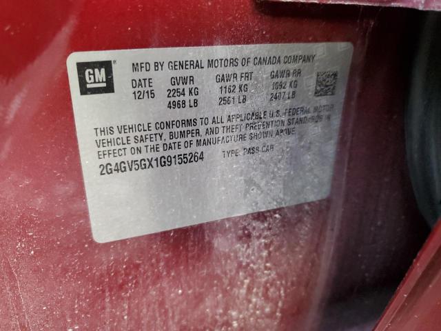 2016 BUICK REGAL GS 2G4GV5GX1G9155264