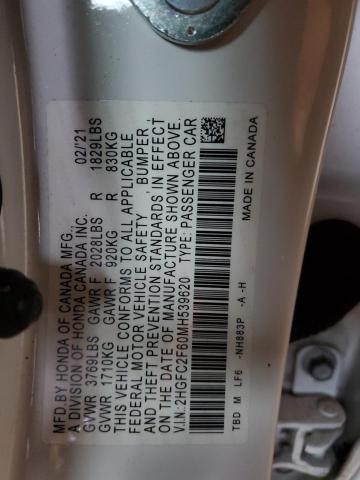 2021 HONDA CIVIC LX - 2HGFC2F60MH539620