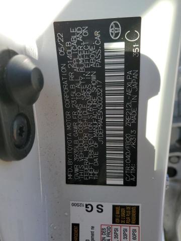 2022 TOYOTA COROLLA LE - JTDEPMAE5N3023217