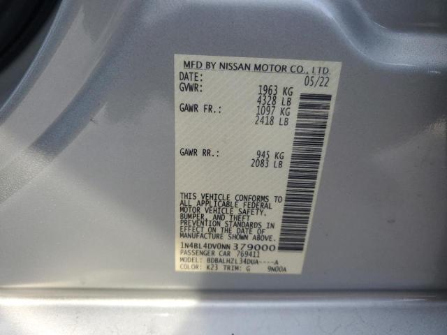 2022 NISSAN ALTIMA SV - 1N4BL4DV0NN379000
