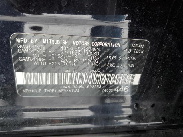 2019 MITSUBISHI RVR SE JA4AJ3AU5KU603553