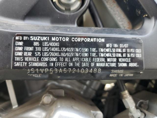 2007 SUZUKI SV650 JS1VP53A572103488