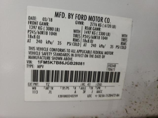 2018 FORD EXPLORER - 1FM5K7B86JGB28081